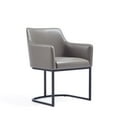 thumbnail image 4 of Serena Upholstered Dining Armchair with Steel Base in Gray- Set of 2, 4 of 10