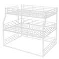 thumbnail image 6 of Harper & Bright Designs Triple Bunk Bed Full XL Over Queen over Queen with Safety Guardrails, Metal Floor Bunk Bed Frame for Boys and Girls, Light White, 6 of 12