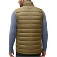 thumbnail image 4 of Mens Quilted Packable Puffer Vest Lightweight Winter Warm Hooded Coat Windproof Zipper Up Sleeveless Jacket with Pockets, 4 of 6