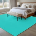 thumbnail image 4 of Aqua Green Washable Area Rug 5x7 Green Solid Color Low-Profile Large Area Rugs with Non Slip Backing Indoor Floor Carpet for Entrance Living Room Bedroom Home Office, 4 of 9