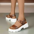 thumbnail image 6 of AXXD Brown Sandals for Women 8.5 Summer Thick Sole Sponge Cake Casual One Line With Comfortable Sandals, 6 of 7