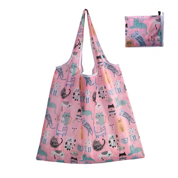 Bolsa de compras plegable de gran capacidad Bolsa plegable ecológica Bolsa de almacenamiento portátil impresa creativa y portátil