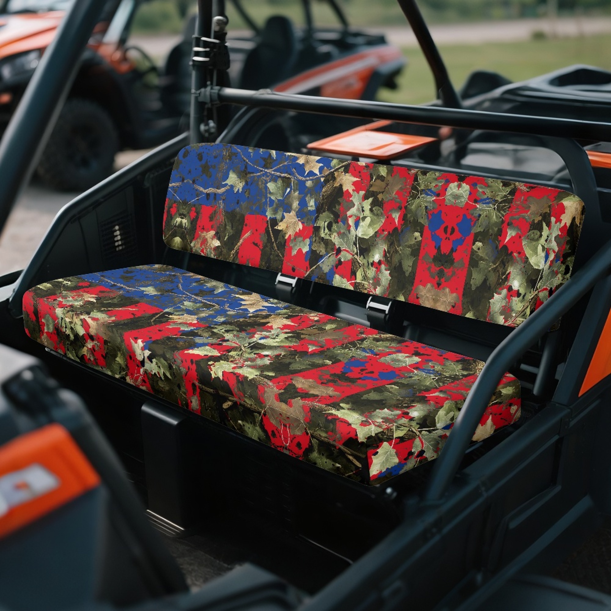 Jeiento Sloth Car Interior Cover Sets, Front Rear Seat Covers with Steering Wheel Cover Floor Mats Seat Belt Pads Center Console Covers Cup Coaster Keychain, 17pcs, Tropical Flower Leaves Design