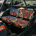 thumbnail image 2 of Jeiento Sloth Car Interior Cover Sets, Front Rear Seat Covers with Steering Wheel Cover Floor Mats Seat Belt Pads Center Console Covers Cup Coaster Keychain, 17pcs, Tropical Flower Leaves Design, 2 of 7