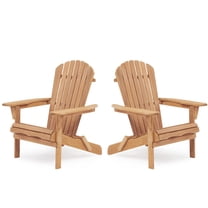 CQSXDA　Wooden Outdoor Folding Adirondack Chair Set of 2 Wood Lounge Patio Chair for Garden,Garden, Lawn, Backyard, Deck, Pool Side, Fire Pit,Half Assembled,Light Brown
