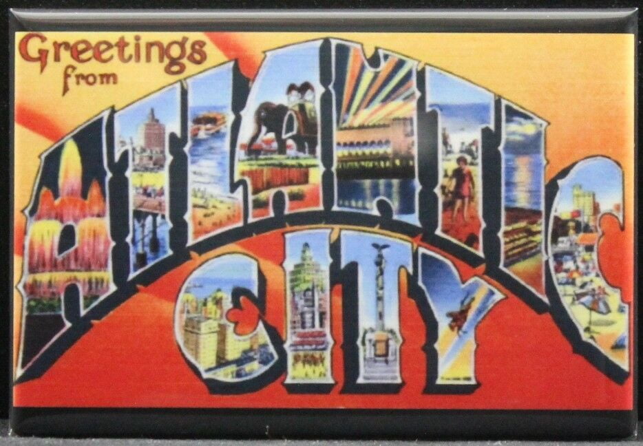 MAGNET Greetings From Photo Magnet ATLANTIC CITY New Jersey 