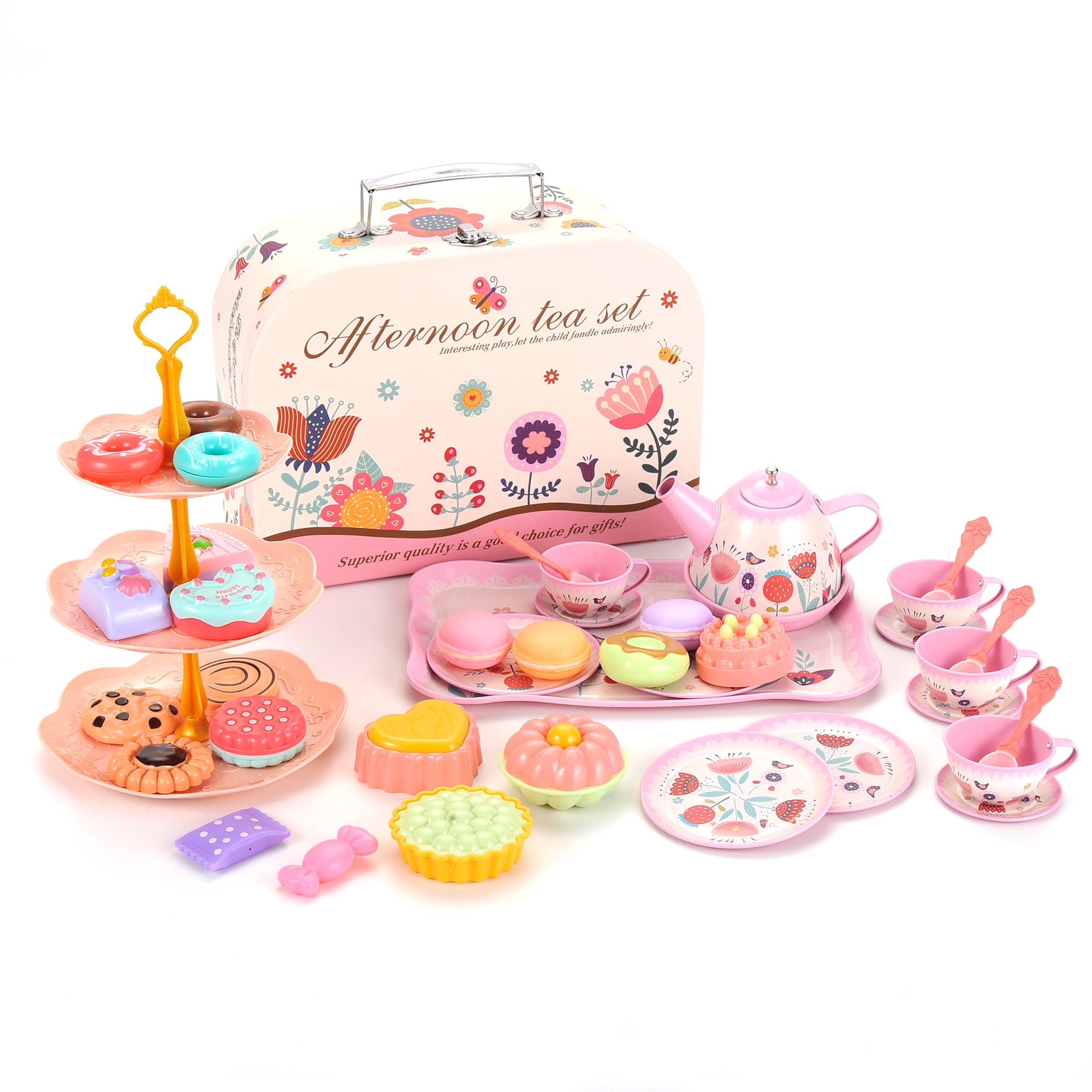 Deluxe fun Princess Tea Party Set For Kids . with a cute easy to carry