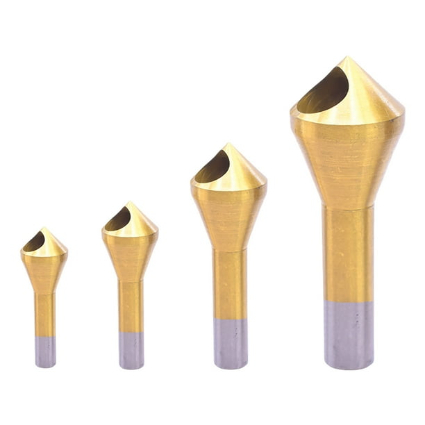 Herramienta de avellanado con recubrimiento de titanio Juego de 4 brocas avellanadoras funcionales Broca avellanadora de alta velocidad para madera, metal y plástico