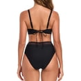 thumbnail image 7 of Ocean Blues Women's V Neck Mesh Splicing&nbsp;Bikini Swimsuit Set for Women Swimwear Two Piece Bathing Suits Size L, 7 of 7