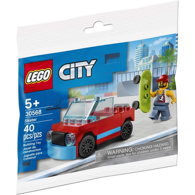 LEGO City Skater 30568 Minifigure with Skateboard and Car LEGO -