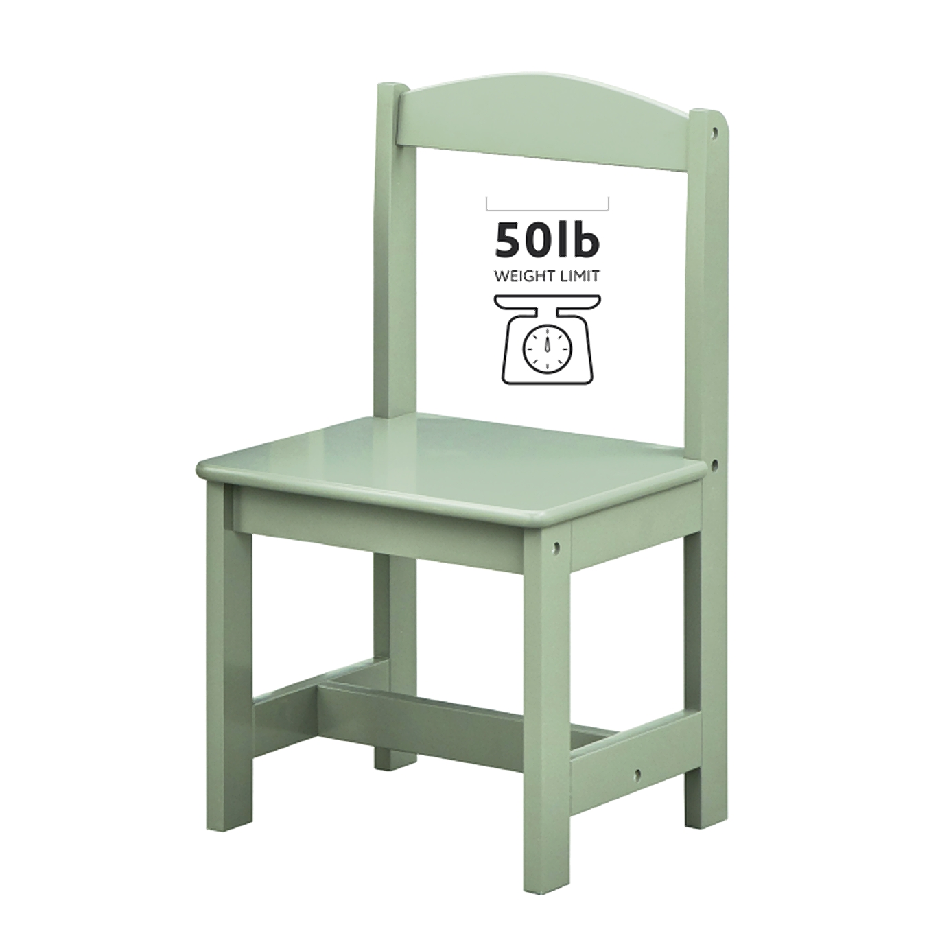 TMS Hayden Child Kids Rectangle Engineered Wood Table and 2 Chairs Set, Easy Clean, Mint Green