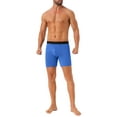 thumbnail image 2 of INSPIRE CHIC Men's Underpants Boxer Briefs Open-Fly Secure Waist Stretch Boxer Underpants 30 Blue, 2 of 6