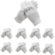 48 Pcs XL White Cotton Gloves for Dry Hand Moisturizing Cosmetic Eczema Hand Spa and Coin Jewelry Inspection Soft, Breathable, Washable & Stretchy Cloth for Multi-Purpose.