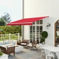 thumbnail image 2 of Outsunny Retractable Awning Manual Sun Shade Shelter Wine Red, 2 of 10