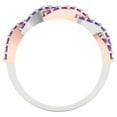 thumbnail image 5 of 0.495 ctw Wedding Band for Women - 14K Rose/White Gold Natural Amethyst Stackable Eternity Ring, 5 of 6