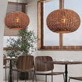 thumbnail image 3 of Arturesthome Handwoven Boho Pendant Lights Rattan Wicker Hanging Ceiling Lighting Fixture Weave Chandelier Lamp Shade for Kitchen Island Restaurant Craft Room, 3 of 17