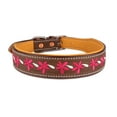 thumbnail image 2 of Medium 17''- 21''  Padded Leather Floral Embroidered Dog Collar 60BT04, 2 of 3