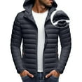 thumbnail image 5 of Txeol Mens Lightweight Puffer Jacket Winter Quilted Down Jackets with Detachable Hood Zip Up Outdoor Thermal Coat,Dark Gray,L, 5 of 7
