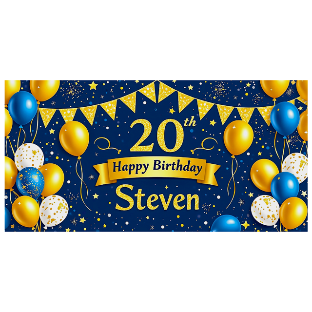 Polyester Birthday Banner Party Decorations Backdrop for Indoor Celebration Event