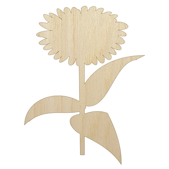 Zinnia Flower Solid Wood Shape Unfinished Piece Cutout Craft DIY Projects - 4.70 Inch Size - 1/8 Inch Thick