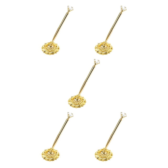 Sidaley Bolígrafos con base Shell Decoración Bolígrafo adjunto al escritorio Herramienta de escritura Banco Oficina Empresa Gran joya / Oro Type2 NO2