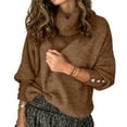 thumbnail image 3 of Women'S Oversized Chunky Pullover Sweaters Cowl Neck Long Sleeve Winter Slouchy Loose Knit Sweaters Brown S, 3 of 8