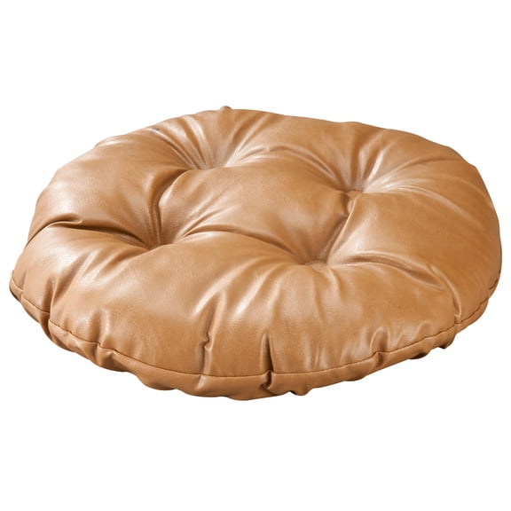 Faux Leather Tufted Bar Stool Cushion, Camel