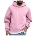 thumbnail image 2 of Caqnni Men's Soft Fleece Fashion Hooded Sweatshirt Sports Sweater Hoodie Jacket Solid Color Quarter Zip Pullover (3XL,Pink), 2 of 3