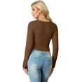 thumbnail image 5 of Cueply Womens Long Sleeve Shirts Spring Fall Fashion 2025 Basic Crop Tops Going Out Square Neck Tees Shirts Workout Outfits Y2k Clothes, 5 of 6