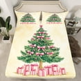 thumbnail image 2 of Manfei Bowknot Xmas Tree Twin Sheet Sets for Teen, Dreamy Fairy Tale Twin Fitted Sheet, Merry Christmas Flat Sheet, Microfiber Bedroom Decor, 3-Piece, 2 of 7