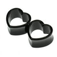 thumbnail image 4 of 7 Pairs Black Heart Shaped Tunnel Acrylic Ear Plug Tunnel 8mm - 20mm, 4 of 6