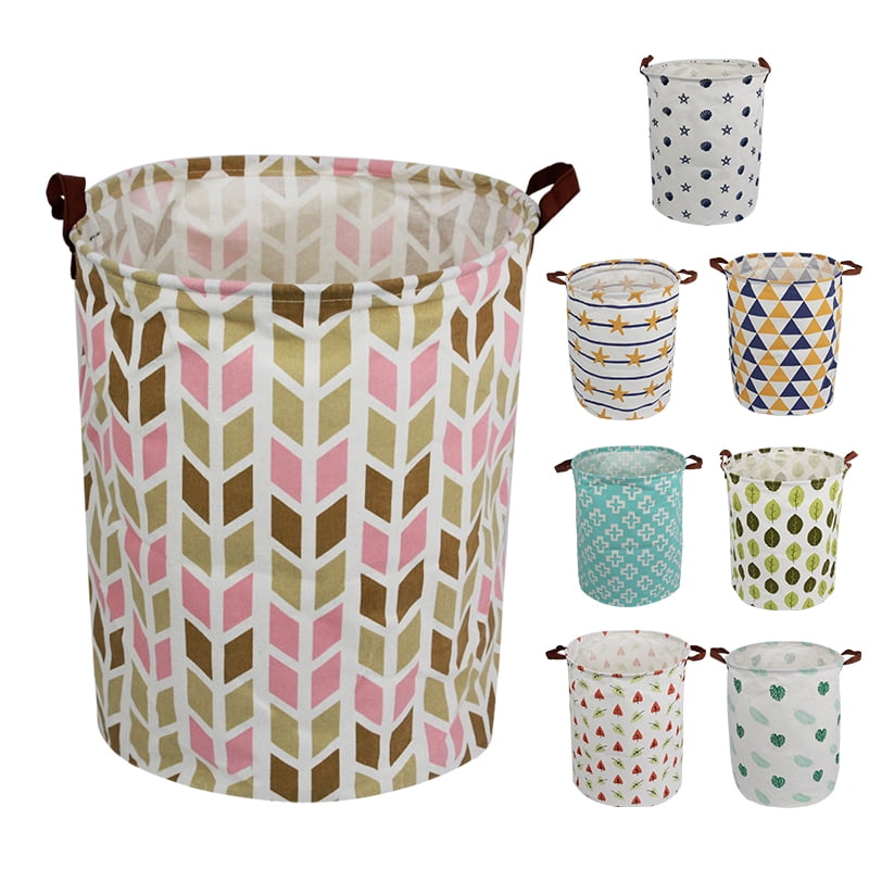 Details about  / Foldable Laundry Hamper Cotton Fabric Basket Bag Dirty Washing Clothes Storage