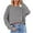 Gray, variant on Sevevn Women's 2025 Crewneck Cropped Sweater Fall Batwing Sleeve Oversized Side Slit Ribbed Knit Pullover Jumper Tops