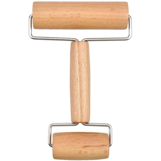 Rodillo, rodillo de pizza de madera, rodillo de madera, madera natural TUNC Sencillez