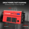 thumbnail image 6 of 1000W Power Inverters for Vehicles - 12v DC to 110v Car Inverter with Dual AC Outlets, 3.0A USB-C  Car Cigarette Lighter Battery, 6 of 8