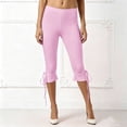 thumbnail image 5 of RUTAYY Women's Pants Fashionable Casual Solid Color Tie Waist Capri Bottom Everyday Casual Wear Elegant Holiday Trousers, 5 of 6