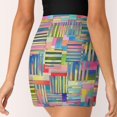 thumbnail image 5 of Colorful Striped Patchwork Pattern Women's Shorts Non-Slip Single Pocket A-line Trouser Skirt Summer Shorts Casual Shorts for Women, 5 of 7