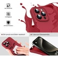 thumbnail image 3 of Liquid Silicone Case for iPhone 15 Pro - [Camera All-Round Protection] [Soft Microfiber Lining Anti-Scratch] 4 Layer Full Covered Shockproof Gel Rubber Phone Case Cover, 6.1", Red, 3 of 16