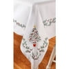 Christmas Holly Stamped Embroidery Tablecloth, 52X70