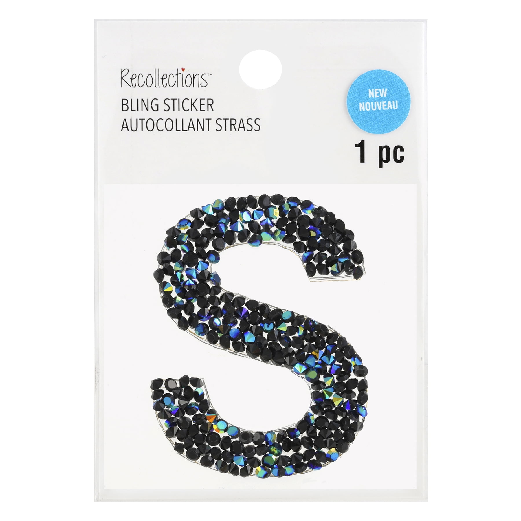 Recollections Black AB Letter Bling Sticker, 12 Pack