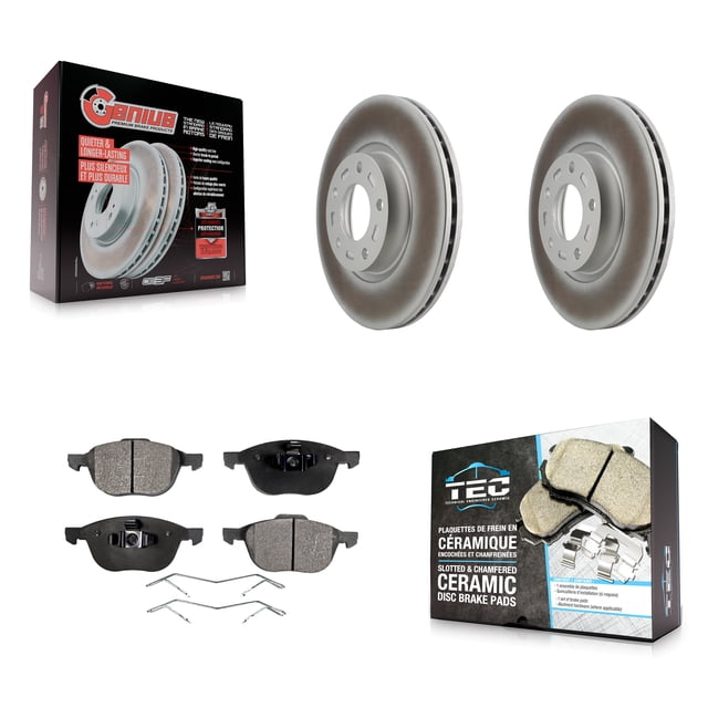 Transit Auto Front Coated Disc Brake Rotors and Ceramic Pads Kit for Car Mazda 3 5 Sport KGT-100313