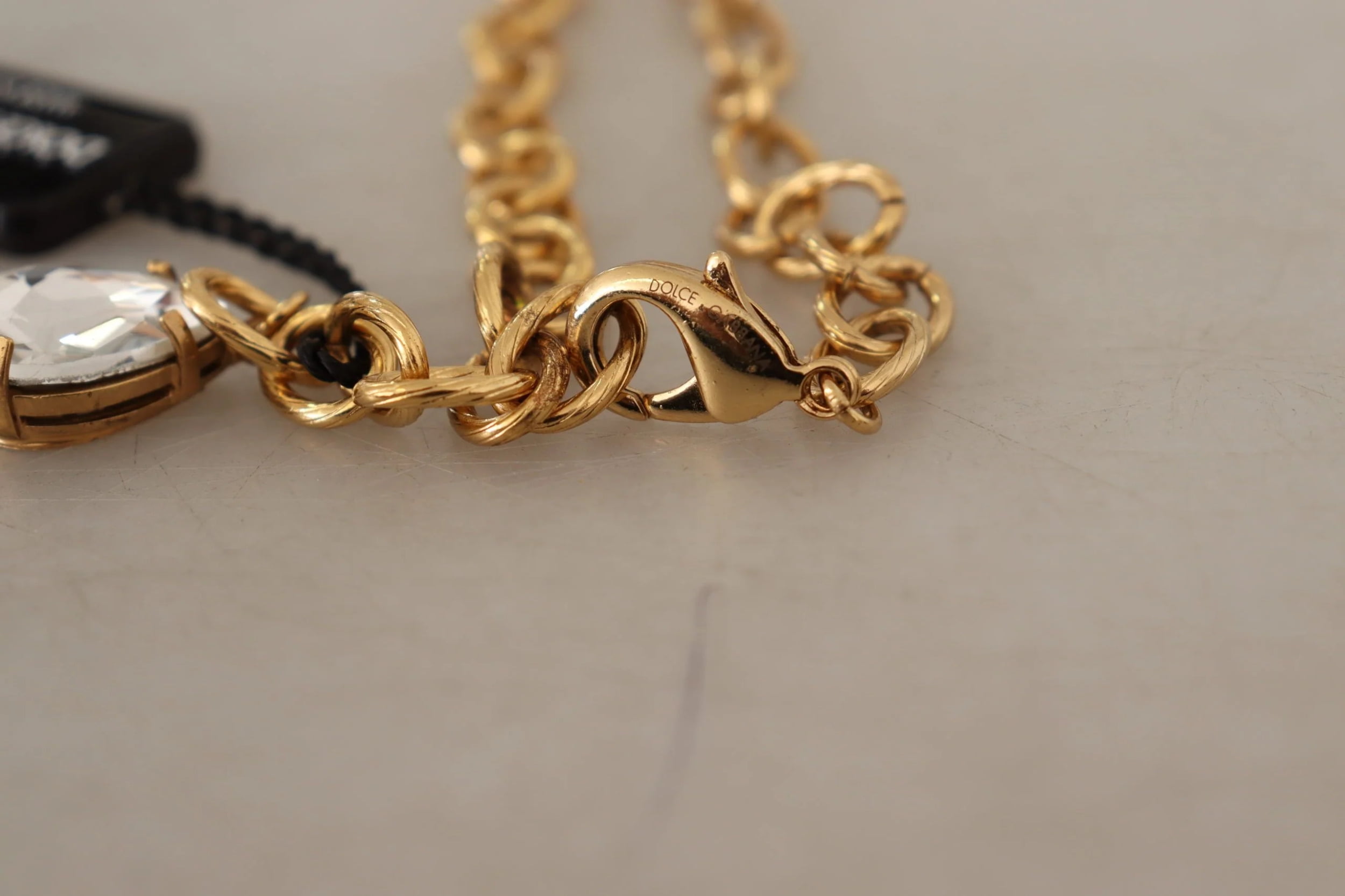 アクセサリー Dolce & Gabbana clock chain necklace Dolce & Gabbana Gold Clock Statement Crystal Chain Necklace