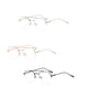 thumbnail image 2 of Minnieouse Gafas de medio marco para hombre, protección para los ojos, gafas de ordenador, gafas de Metal de doble viga, informales de negocios Type3 NO3, 2 of 6