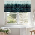thumbnail image 4 of Abstract Waves Valances for Windows, 54 x 18in, Geometric Gold Line Mountain Sky Rod Pocket Kitchen Valance Curtain Light Filtering Window Treatments for Living Room Bedroom, 1 Panel, 4 of 7
