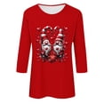 thumbnail image 4 of Staron Liquidation T-Shirts de la Saint-Valentin pour Femmes Col Rond Manches 3/4 Hauts Cadeaux de la Saint-Valentin Mode Décontractée Chemisiers Cœur de la Saint-Valentin, 4 of 4