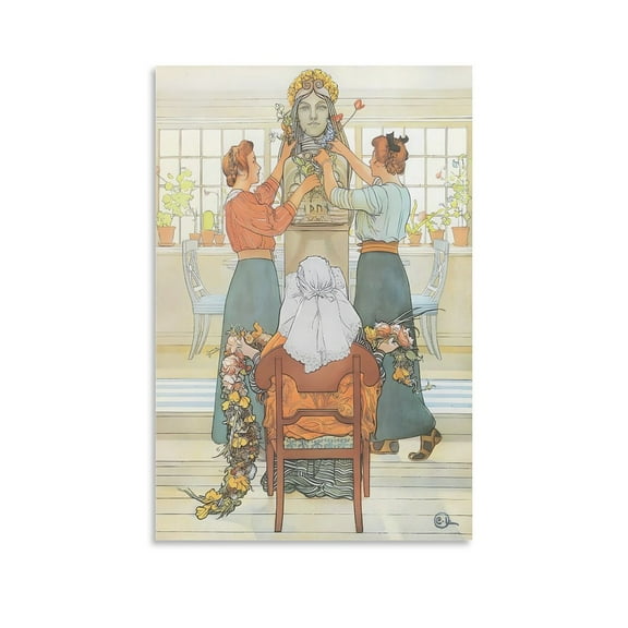 Carl Larsson Prints 《Idun》 Wall Art Poster Posters Wall Art Painting Canvas Gift Living Room Prints Bedroom Decor Poster Artworks 16x24inch(40x60cm)