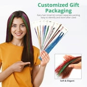 Herbiar Hair Tinsel Kit 12 Colors 47inch 2400 Strands Silver Extensions Women Girls Heat Resistant