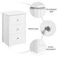 thumbnail image 4 of Fullfurnique Modern Wooden End Table with Three Drawers, White, 4 of 8