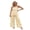 Yellow, variant on LMLYSoH Women's 2 Piece Casual Outfits Sleeveless Dot Print Tube Tops Wide Leg Pants Sets