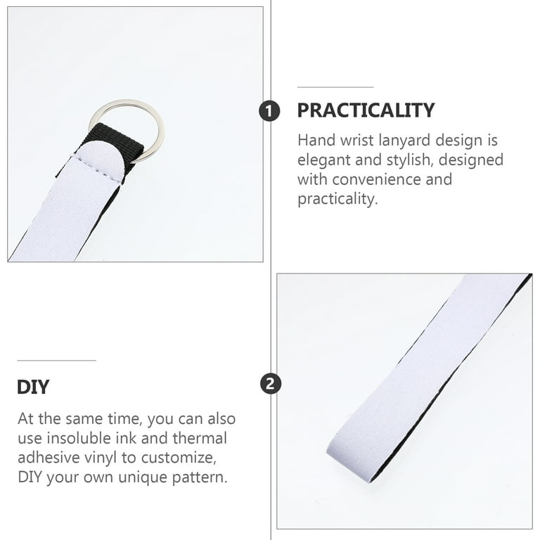 10Pcs Sublimation Blanks Wristlet Keychain DIY Blank Wrist Lanyard
